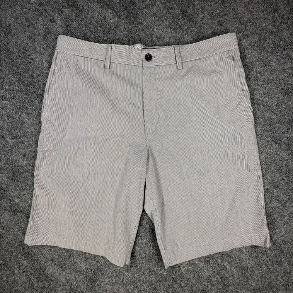Banana Republic Mens Seersucker Pinstripe Shorts Blue White Size 35 100103-00-1